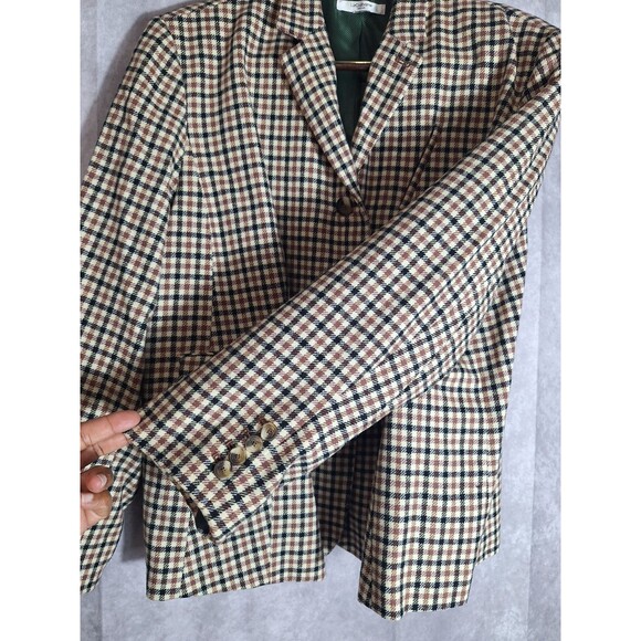 Vintage Liz Claiborne New York Plaid Blazer Womens XL Wool Blend 3 Button Career - Picture 11 of 16